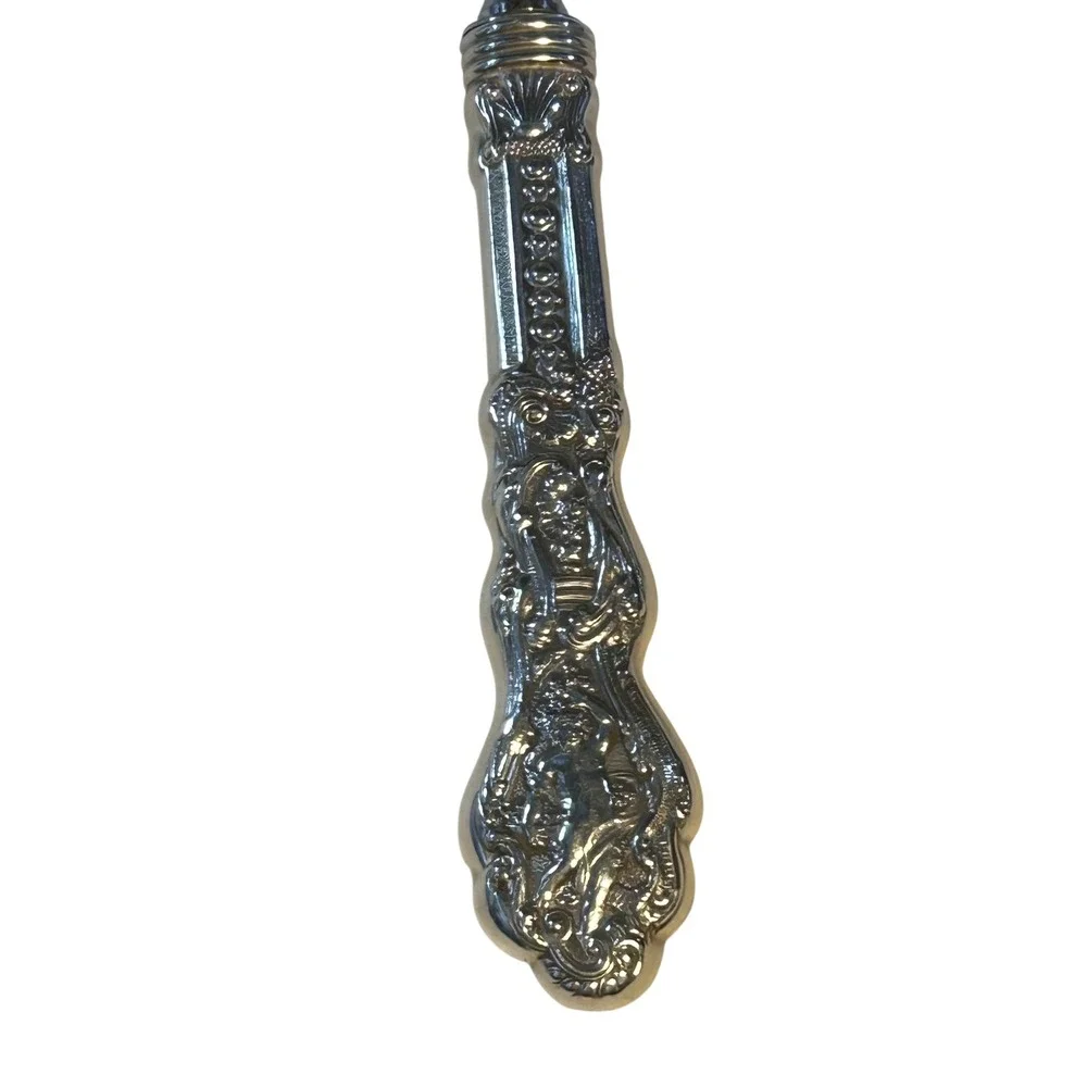 Vintage Schneider Toledo Sterling Silver Ornate Cherub Cake Breaker Slicer RARE